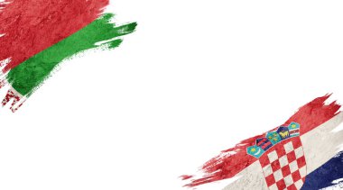 Beyaz sırt grubunda Belarus ve Hırvatistan bayrakları