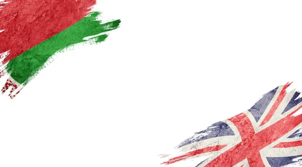 白を基調としたベラルーシとイギリスの国旗 — ストック写真