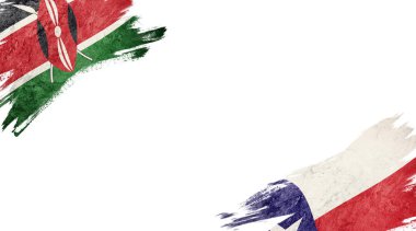 Beyaz arkaplanda Kenya ve Şili bayrakları