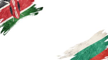 Beyaz sırt grubunda Kenya ve Bulgaristan bayrakları