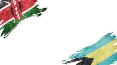 Kenya ve Bahamalar 'ın bayrakları beyaz sırtüstü