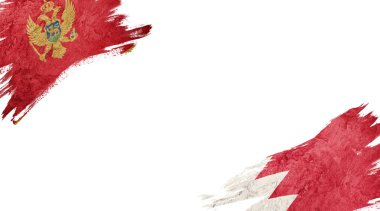 Karadağ ve Galler bayrakları beyaz sırtüstü