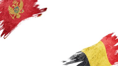 Karadağ ve Belçika 'nın bayrakları beyaz sırtüstü