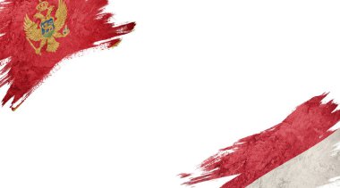 Karadağ ve Monako 'nun bayrakları beyaz grupta