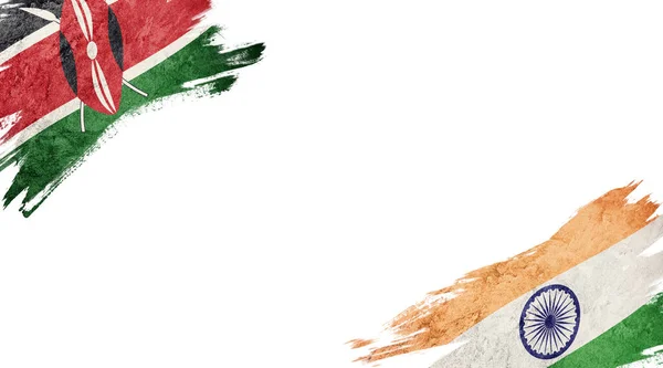 Прапори Кенії Індії Білій Хребті — стокове фото