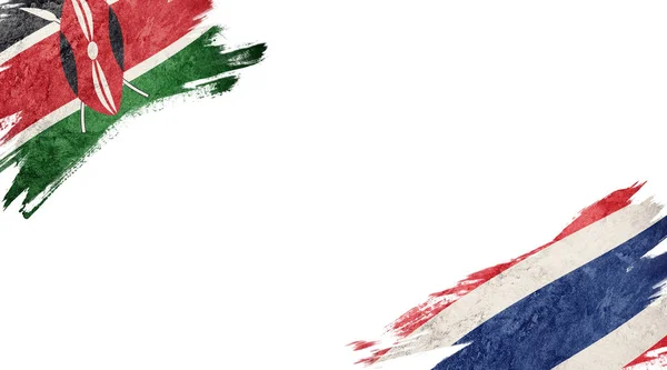 Флаги Кении Таиланда Белой Спине — стоковое фото