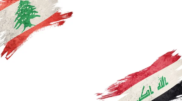 Zászló Libanon Irak Fehér Backgroun — Stock Fotó