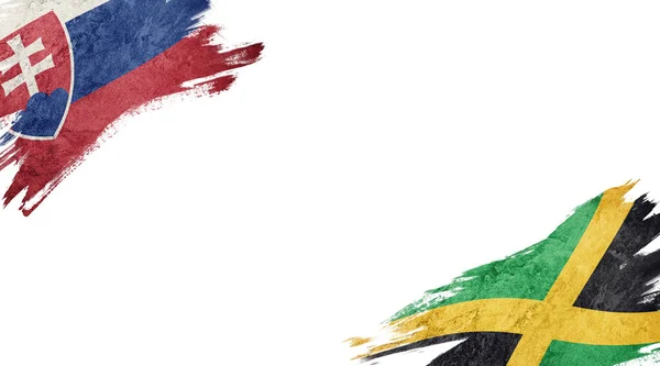 Прапори Словаччини Ямайки Білій Смузі — стокове фото