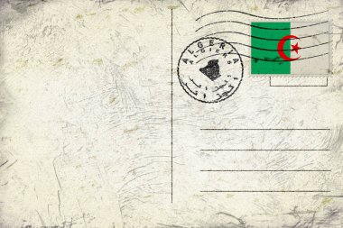 Algeria Algiers Old Style Mail Envelope with Flag and Postmark