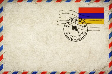 Armenia Kapan Vintage Air Mail Envelope with Flag and Postmark