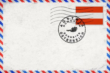Austria Dornbirn Vintage Air Mail Envelope with Flag and Postmark