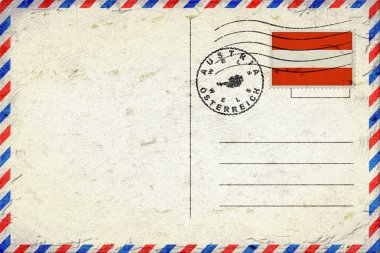 Austria Wels Vintage Air Mail Envelope with Flag and Postmark