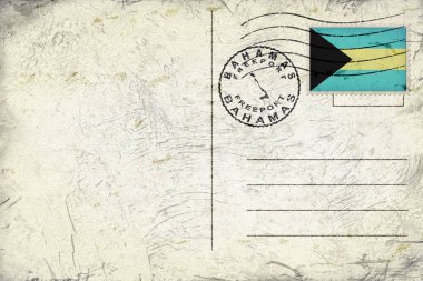 Bahamas Freeport Old Style Mail Envelope with Flag and Postmark