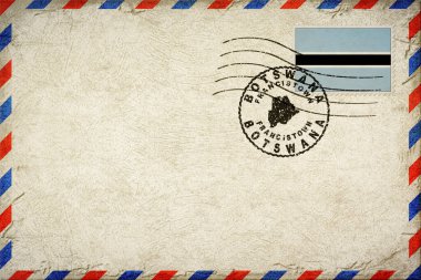 Botswana Francistown Vintage Air Mail Envelope with Flag and Postmark