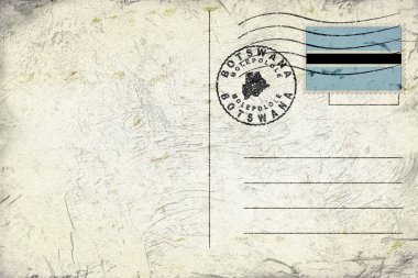 Botswana Molepolole Old Style Mail Envelope with Flag and Postmark