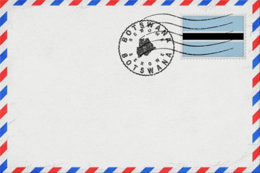 Botswana Serowe Vintage Air Mail Envelope with Flag and Postmark