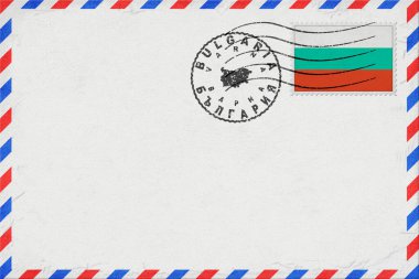Bulgaria Varna Vintage Air Mail Envelope with Flag and Postmark