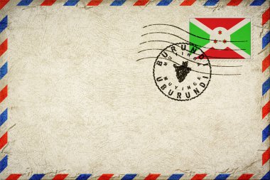 Burundi Muyinga Vintage Air Mail Envelope with Flag and Postmark