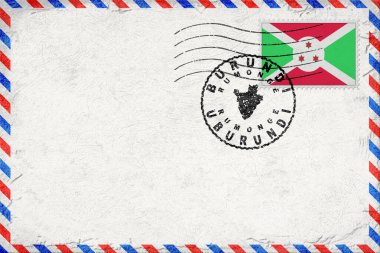 Burundi Rumonge Vintage Air Mail Envelope with Flag and Postmark