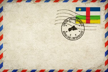 Central African Republic Beka Vintage Air Mail Envelope with Flag and Postmark