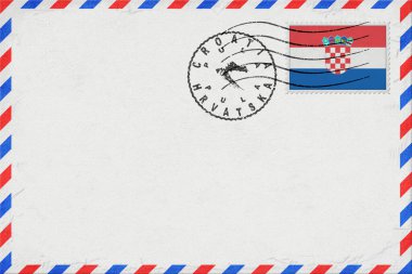 Croatia Pula Vintage Air Mail Envelope with Flag and Postmark