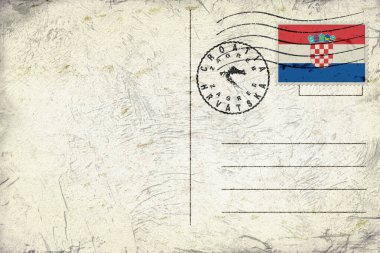 Croatia Zagreb Old Style Mail Envelope with Flag and Postmark