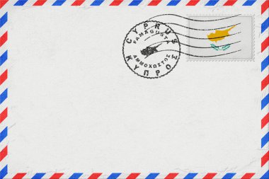 Cyprus Famagusta Vintage Air Mail Envelope with Flag and Postmark