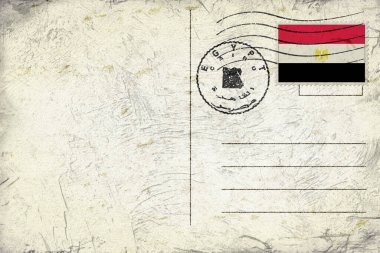 Egypt Cairo Old Style Mail Envelope with Flag and Postmark