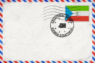 Equatorial Guinea Bata Vintage Air Mail Envelope with Flag and Postmark