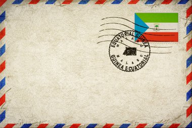 Equatorial Guinea Malabo Vintage Air Mail Envelope with Flag and Postmark