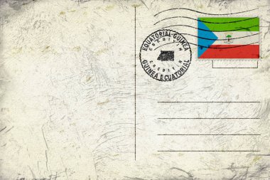 Equatorial Guinea Ebebiyin Old Style Mail Envelope with Flag and Postmark