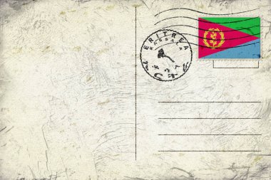 Eritrea Kassala Old Style Mail Envelope with Flag and Postmark