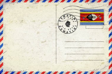 Eswatini Big Bend Vintage Air Mail Envelope with Flag and Postmark