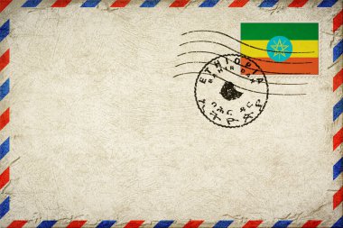 Ethiopia Bahir Dar Vintage Air Mail Envelope with Flag and Postmark