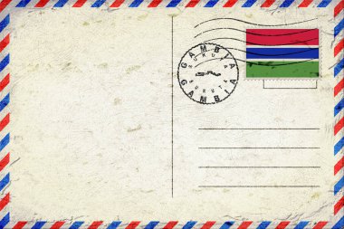 Gambia Sukuta Vintage Air Mail Envelope with Flag and Postmark