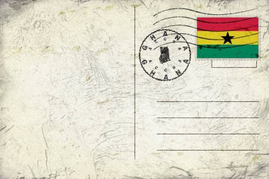 Ghana Accra Old Style Mail Envelope with Flag and Postmark