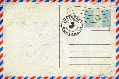 Guatemala Quetzaltenango Vintage Air Mail Envelope with Flag and Postmark