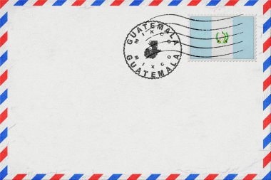 Guatemala Mixco Vintage Air Mail Envelope with Flag and Postmark