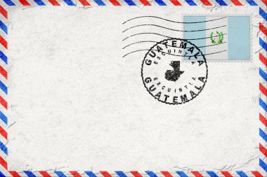 Guatemala Escuintla Vintage Air Mail Envelope with Flag and Postmark