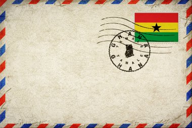 Ghana Tamale Vintage Air Mail Envelope with Flag and Postmark