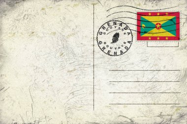 Grenada Gouyave Old Style Mail Envelope with Flag and Postmark