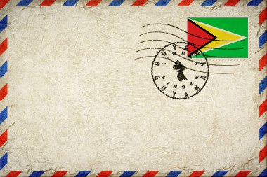 Guyana Linden Vintage Air Mail Envelope with Flag and Postmark
