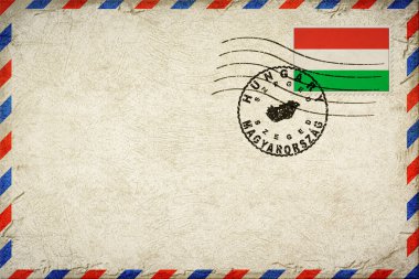 Hungary Szeged Vintage Air Mail Envelope with Flag and Postmark