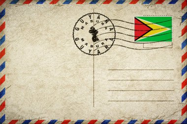 Guyana Mabura Vintage Air Mail Envelope with Flag and Postmark