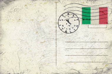 Italy Milan Old Style Mail Envelope with Flag and Postmark