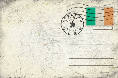 Ireland Galway Old Style Mail Envelope with Flag and Postmark