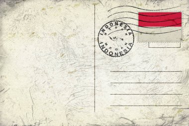 Indonesia Medan Old Style Mail Envelope with Flag and Postmark