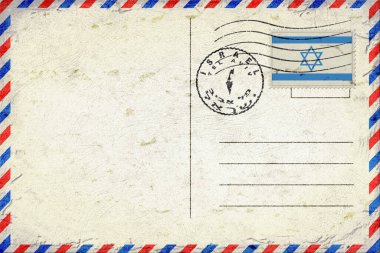 Israel Tel Aviv Vintage Air Mail Envelope with Flag and Postmark