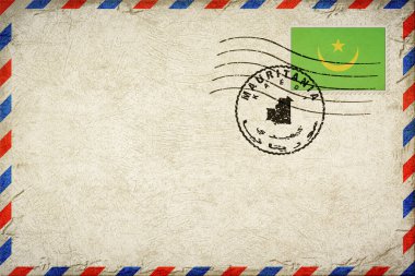 Mauritania Kaedi Vintage Air Mail Envelope with Flag and Postmark