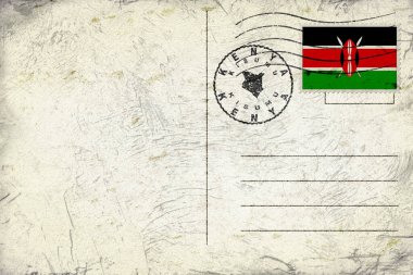 Kenya Kisumu Old Style Mail Envelope with Flag and Postmark